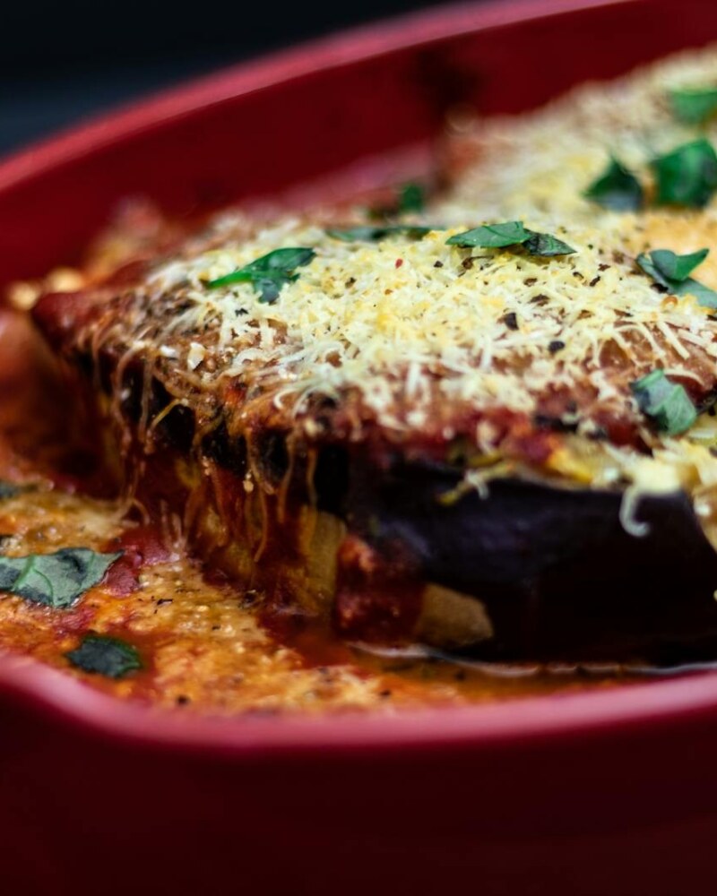 Aubergine and Babymarrow Bake